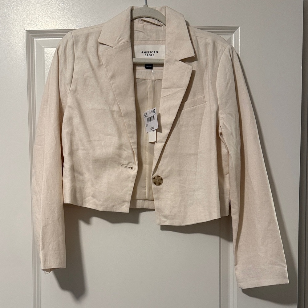 American Eagle Outfitters Women's Light Beige Blazer